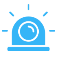 Flashing blue alarm icon illustration